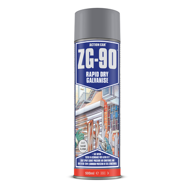 Action Can ZG90 Cold Zinc Paint Galvanised 500ml (1785) | CEF