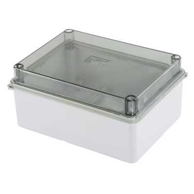 MCG 110mm x 150mm x 70mm Plastic Adaptable Box Grey with Clear Lid IP66 ...