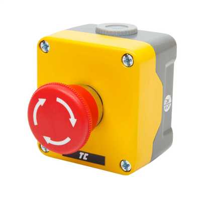 MCG Emergency Stop Twist Release Pushbutton Station Metal Clad IP65 ...