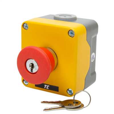 EMERGENCY STOP BUTTON STATION KEY RELEASE SURFACE MOUNTED