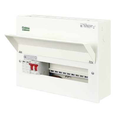 7 RCBO'S STARBREAKER CRABTREE METAL CONSUMER UNIT AMEND 3 10 WAY WITH 100a ISO