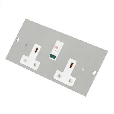 Electrak 2 Gang Rcd Socket Accessory Plate 75mm Width Cr4111 Cef