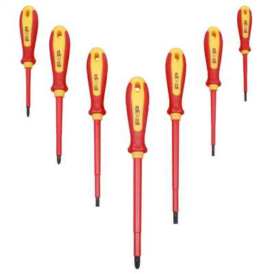 VDE Approved 7 Piece Screwdriver Set. PRO BUILD