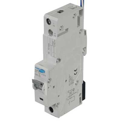 Hager 6A Single Pole 1 Module C Curve 10kA 30mA Type A RCBO (ADA156U) | CEF