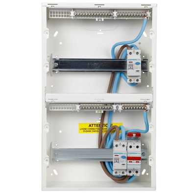 Hager 8 + 10 Dual Row Dual RCD Split Load Metal Clad Consumer Unit ...