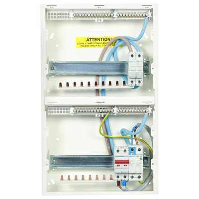 Hager 8 + 10 Dual Row 100A Isolator Incomer Metal Clad Consumer Unit ...