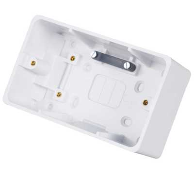 Hager Sollysta 2 Gang 46mm Pattress Back Box with Cable Clamps White ...