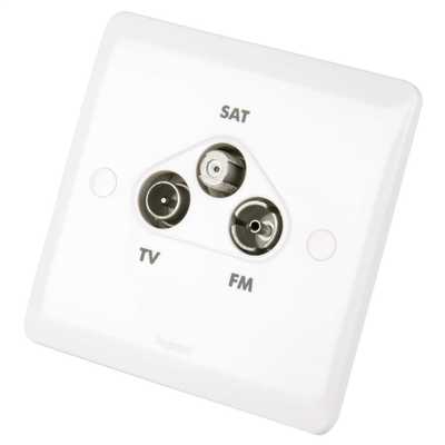 Legrand 1 Gang Triple Screened TV FM Satellite Triplexer White (730043 ...