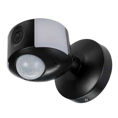 Lutec Ara 5W LED Wi-Fi Security Light with Camera and Audio Black 3000K ...