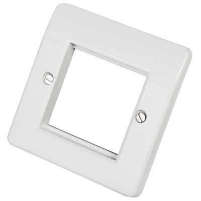 1 Gang 2 Euro Module Front Plate White 