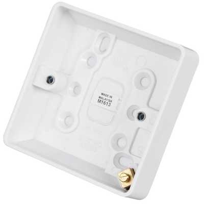 MK Logic Plus 1 Gang 16mm Pattress Back Box White (K2160WHI) | CEF