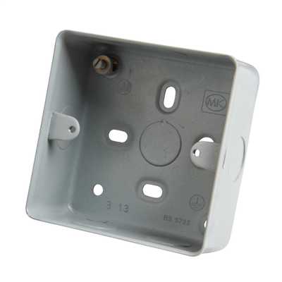 MK Logic Plus 1 Gang 41mm Surface Mounting Box Metal Clad with ...