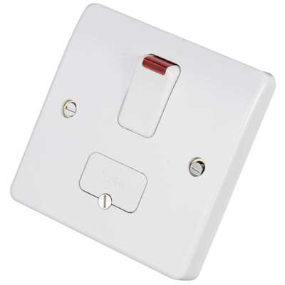 mk 13a dp switched fused connection unit with flex outlet white