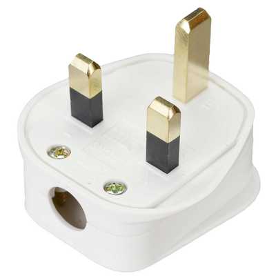 Knightsbridge 13A Plug Top 5A Fused with Screw Cord Grip White (SN1381 ...