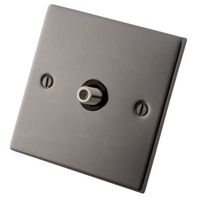 M2 1 Gang Satellite Socket Black Insert Black Nickel (M2BN1SATBK) | CEF