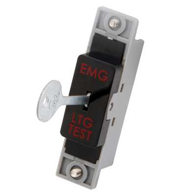 M2 13A Double Pole Key Switch Module marked Emergency Lighting Test