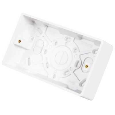 Scolmore Click Mode 2 Gang 35mm Pattress Back Box White (CMA084) | CEF