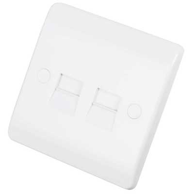 Scolmore Click Mode 2 Gang Secondary Telephone Socket White (CMA127) | CEF