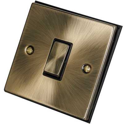 Scolmore Click Deco 10A 1 Gang Intermediate Switch Metal / Black Insert ...