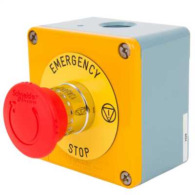 1 Way Turn To Release Emergency Stop Station IP65 Yellow / Grey | CEF