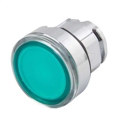 Schneider Telemecanique Flush Illuminated Chrome Pushbutton Green ...