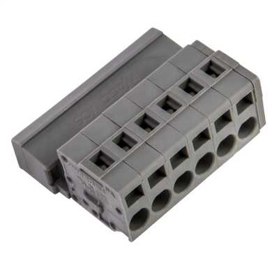 Wago Male Connector 6 Way Pin Spacing Grey (Sold in 1's) (231-606) | CEF