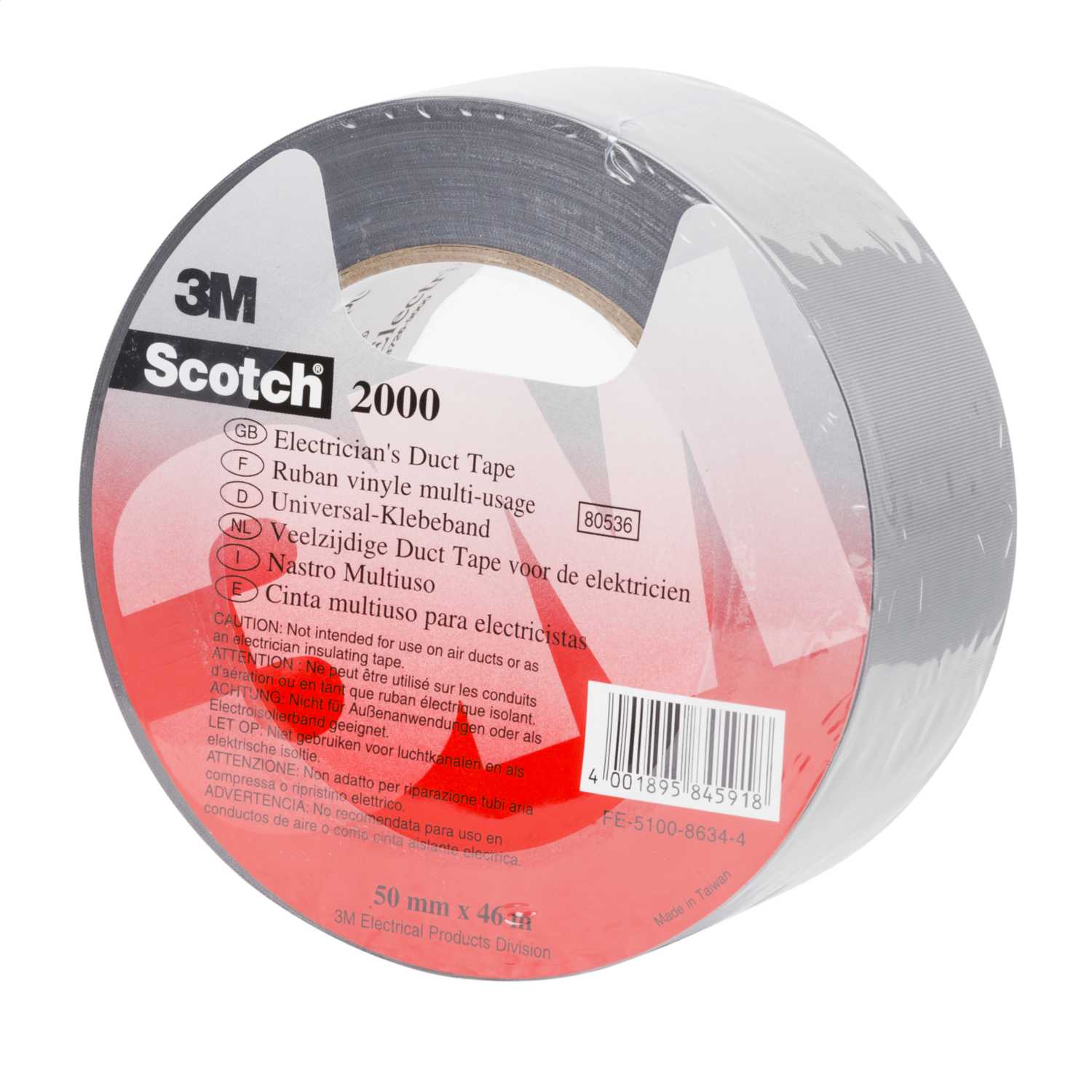 3M 50mm x 46m Electricians Duct Tape Grey (T2000) CEF