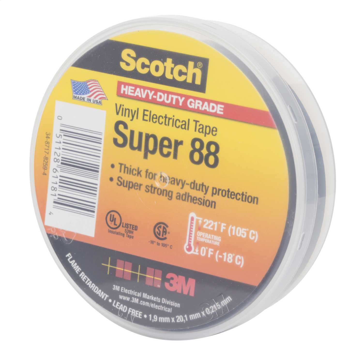 Scotch Super 88 19mm x 20m Heavy Duty Premium Grade Insulation Tape ...