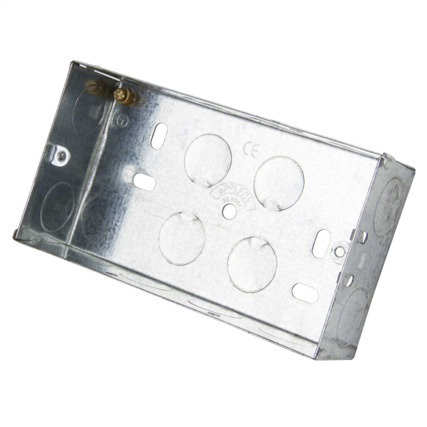 Appleby 2 Gang 25mm Flush Metal Knockout Box (Sold in 1's) (SB665) CEF