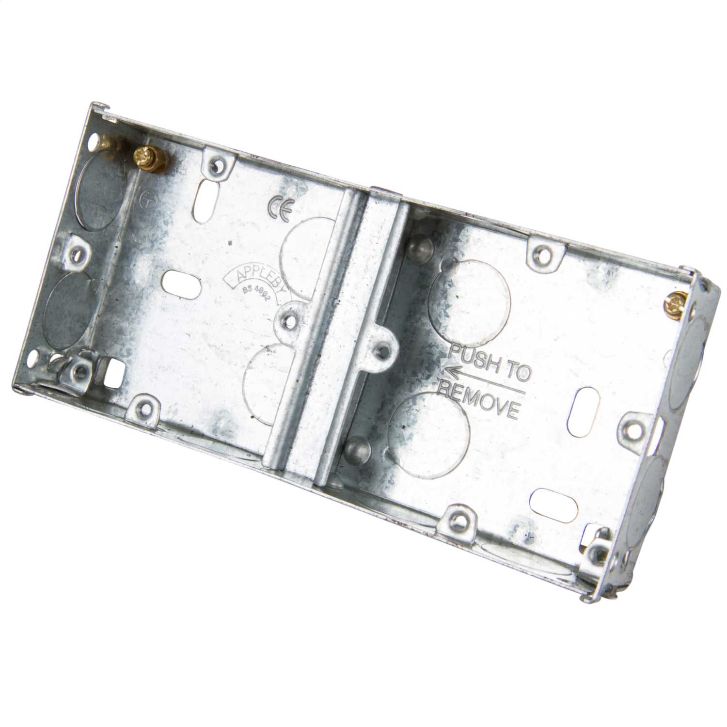 Appleby 2 Gang 25mm Dual Flush Metal Knockout Box (Sold in 1's) (SB676