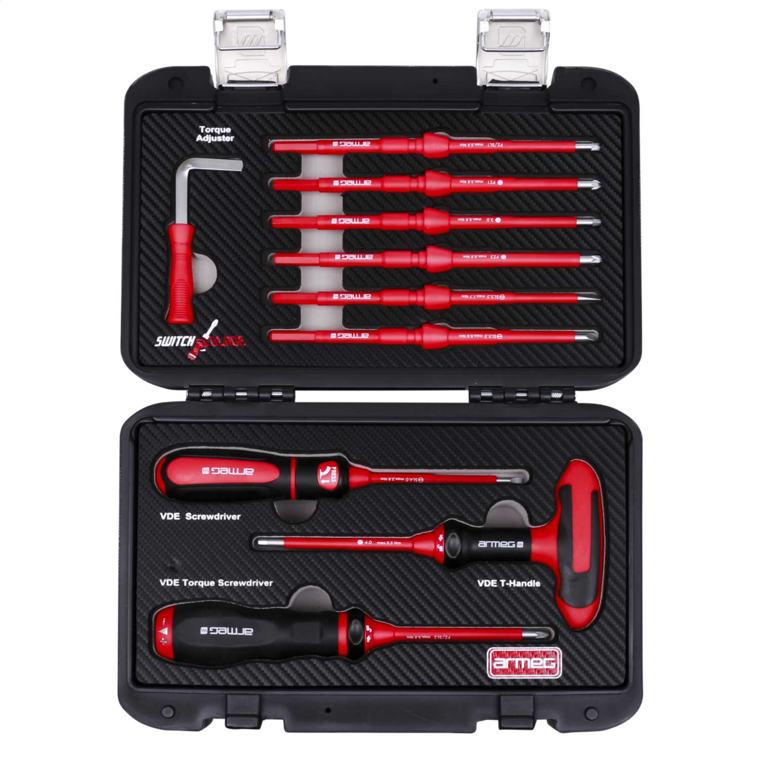 Armeg 13 Piece Fully Loaded VDE Adjustable Torque Screwdriver Set