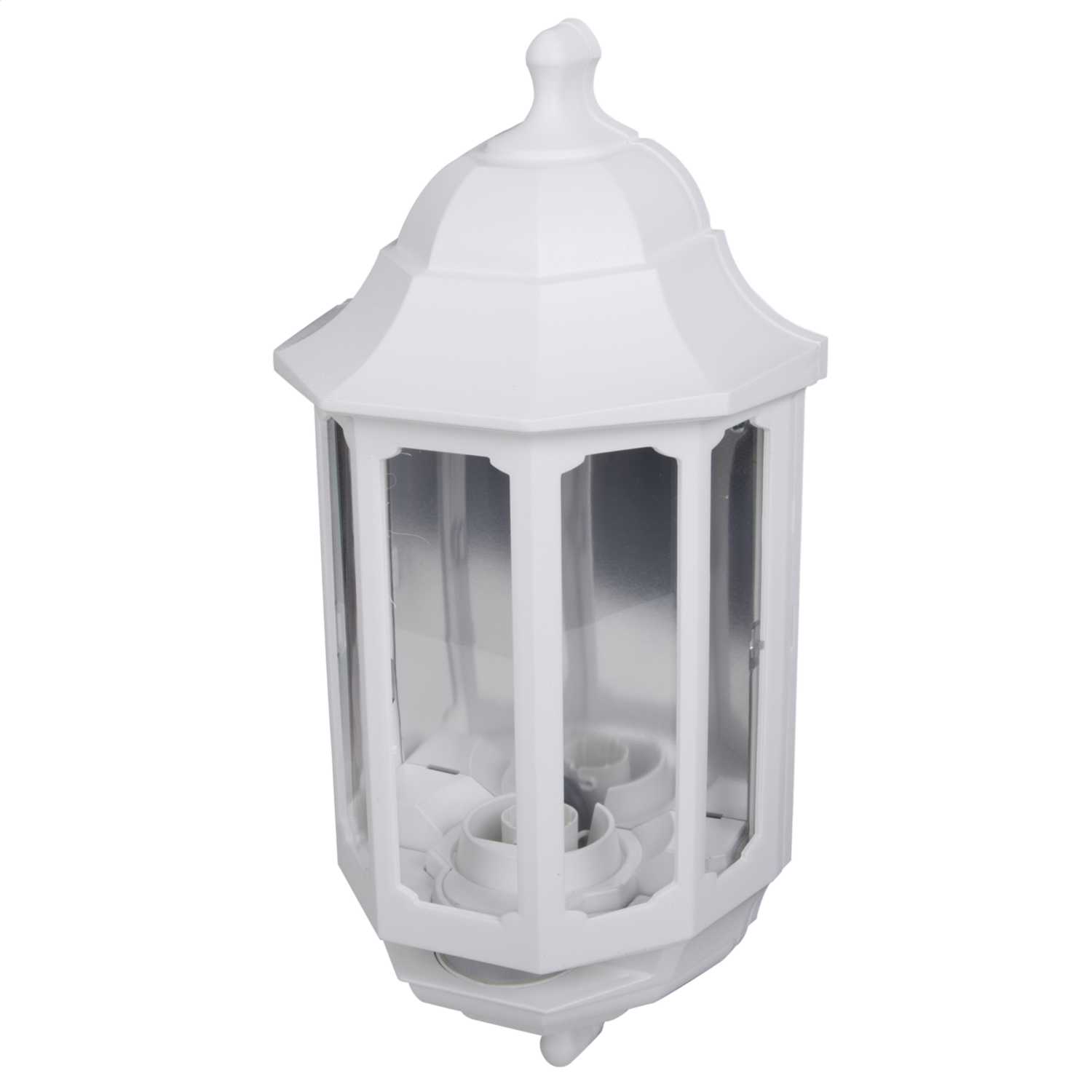 4 x ASD HL/WK060P Half Lantern Wall Light Fittings with PIR Sensor White 