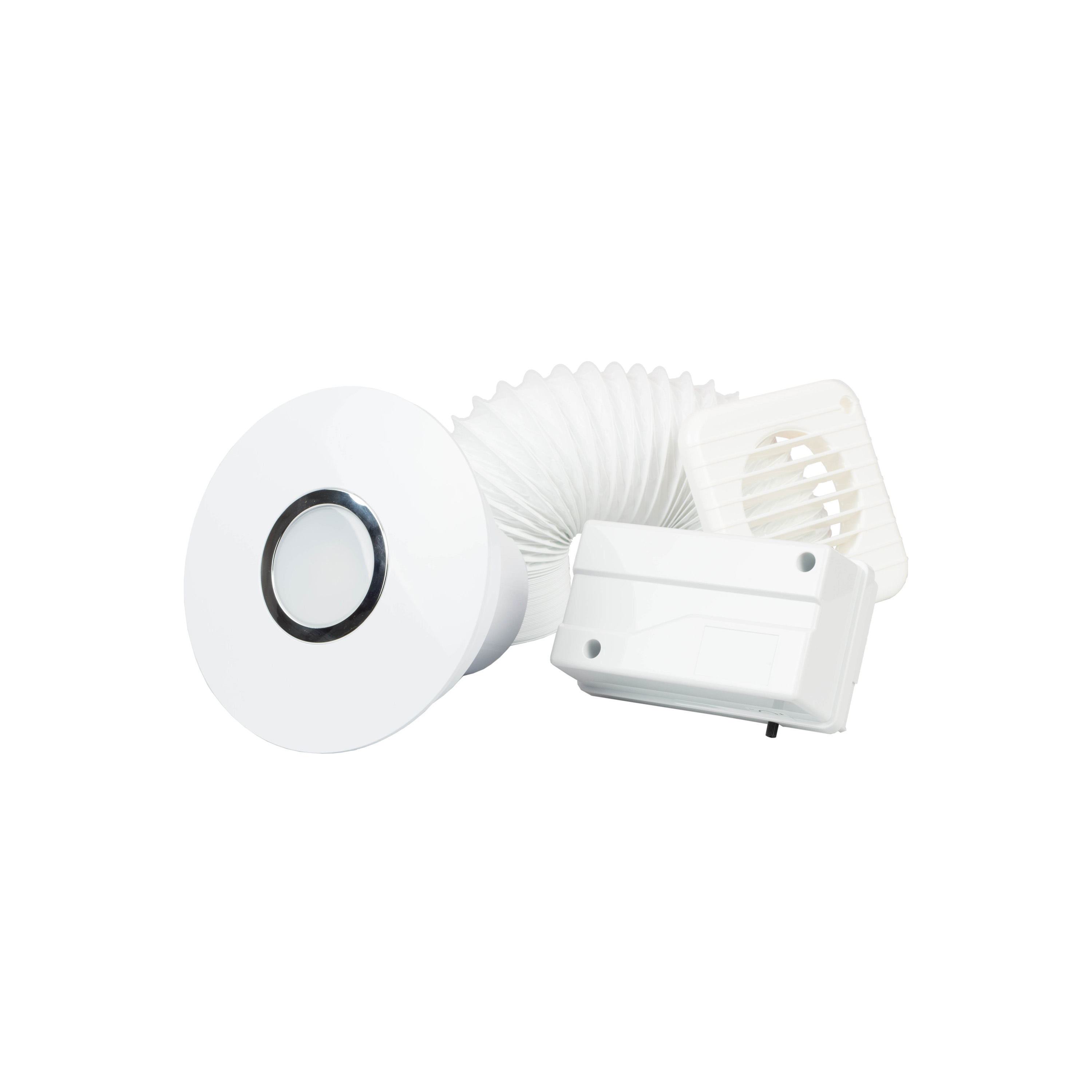 Addvent 100mm 4'' Whisper Silent LED Showerlight and Fan with Timer