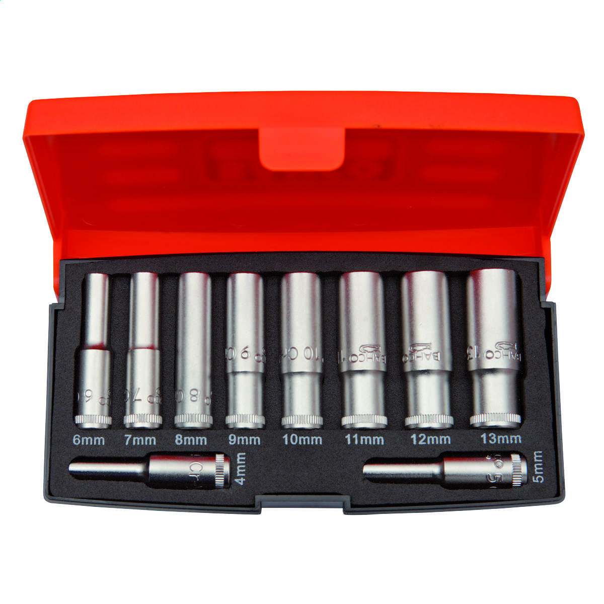 Bahco 1/4'' Metric Deep Socket Set (10 Piece) (S0810L) CEF