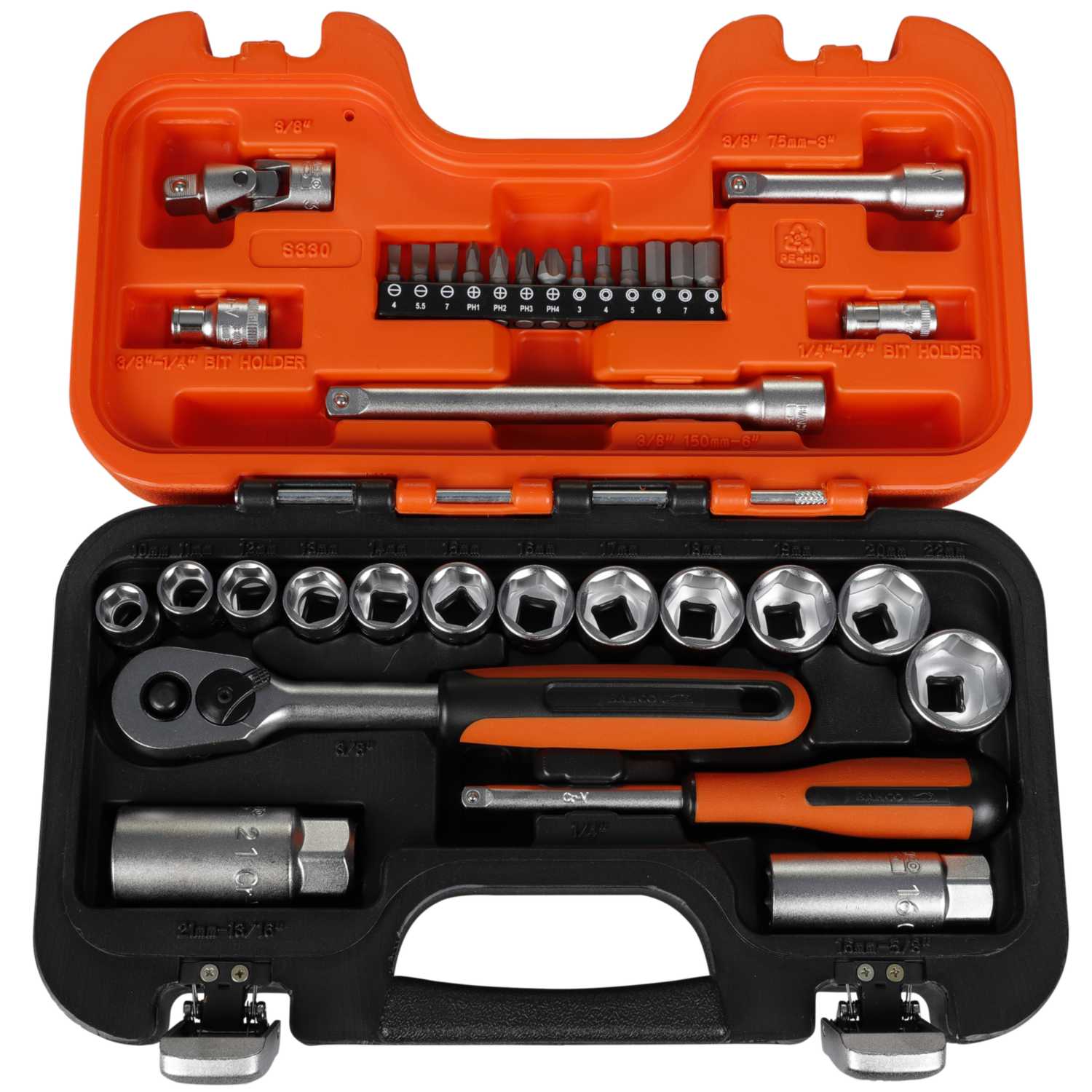 bahco-1-4-and-3-8-drive-metric-socket-set-34-piece-s330-cef