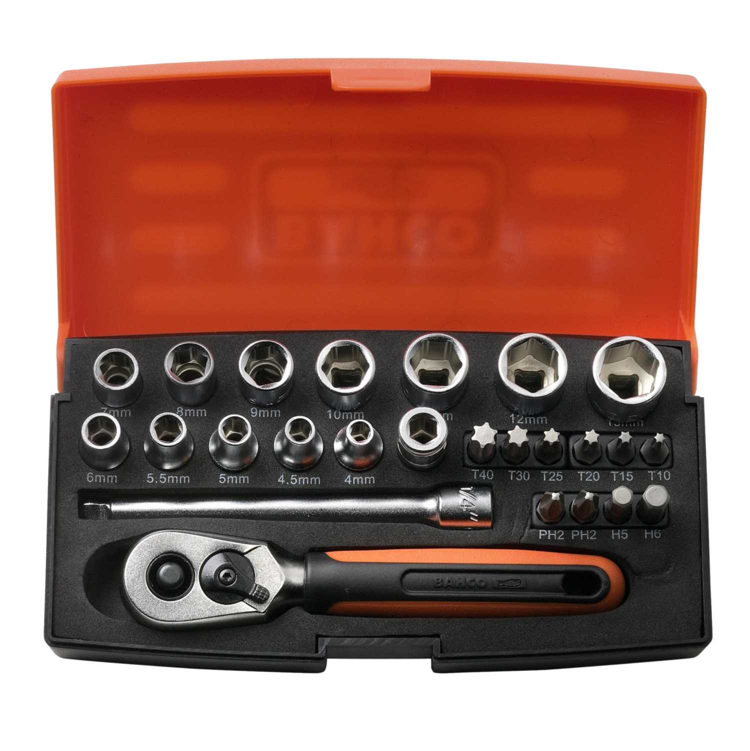 Bahco 25 Piece ¼" Metric Socket Set 413mm (SL25) CEF