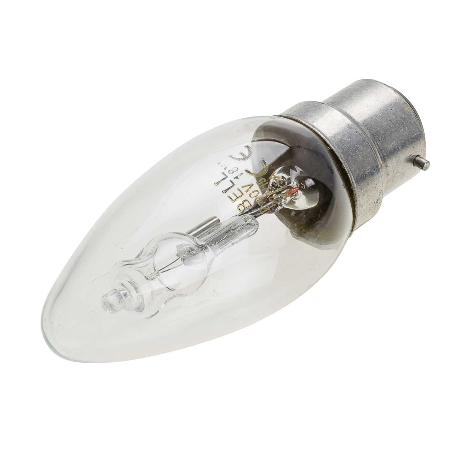 Bell 18W BC Halogen Dimmable Energy Saving Candle Lamp Clear 2700K