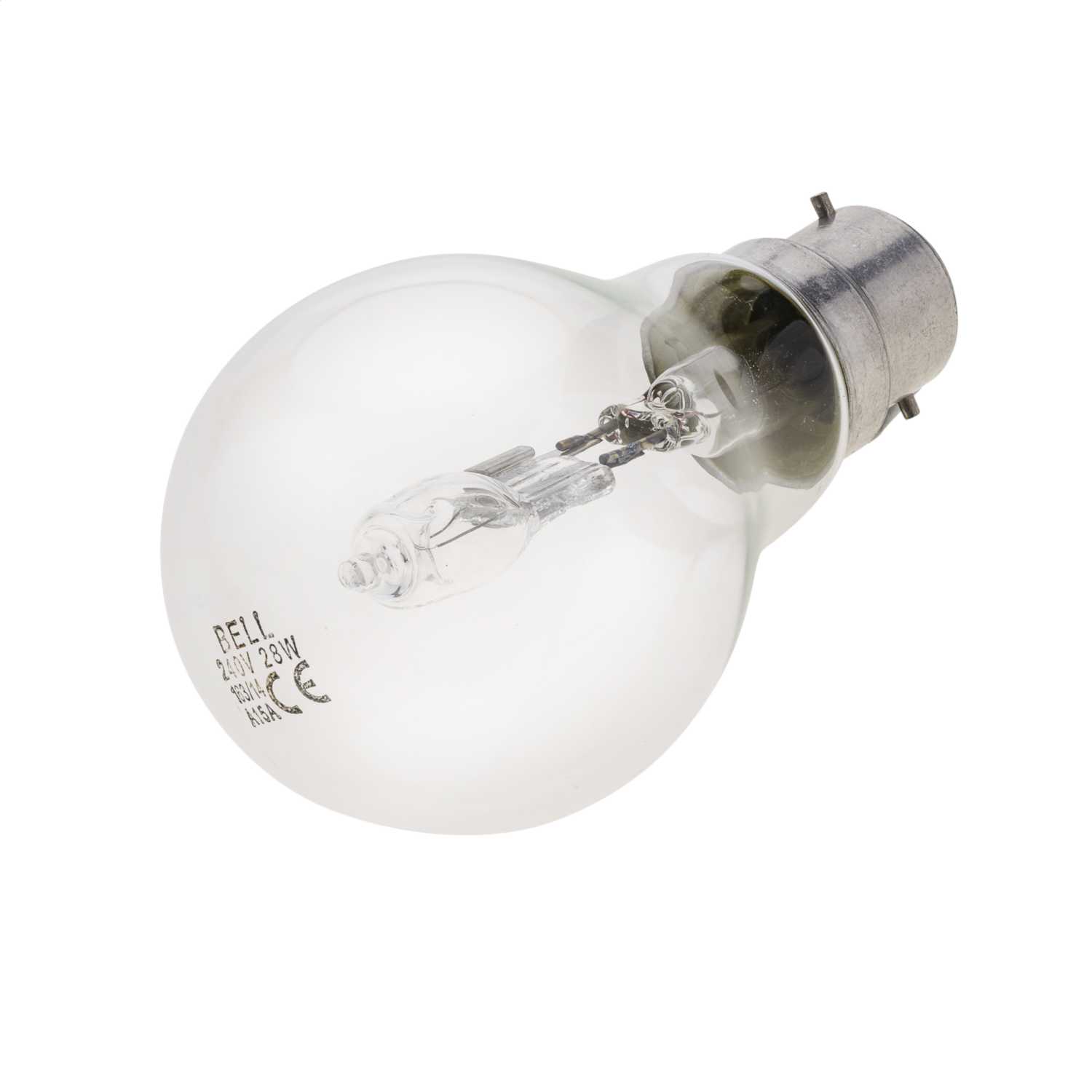 Bell 28W BC Halogen Dimmable Energy Saving GLS Lamp Clear 2700K (05208