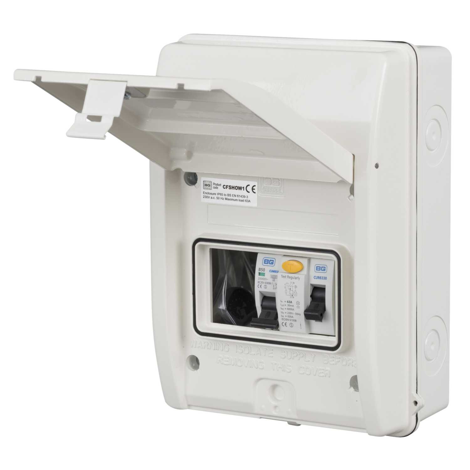 BG Metal Clad Shower Unit with 63A RCD and 50A MCB (CFSHOW1) CEF