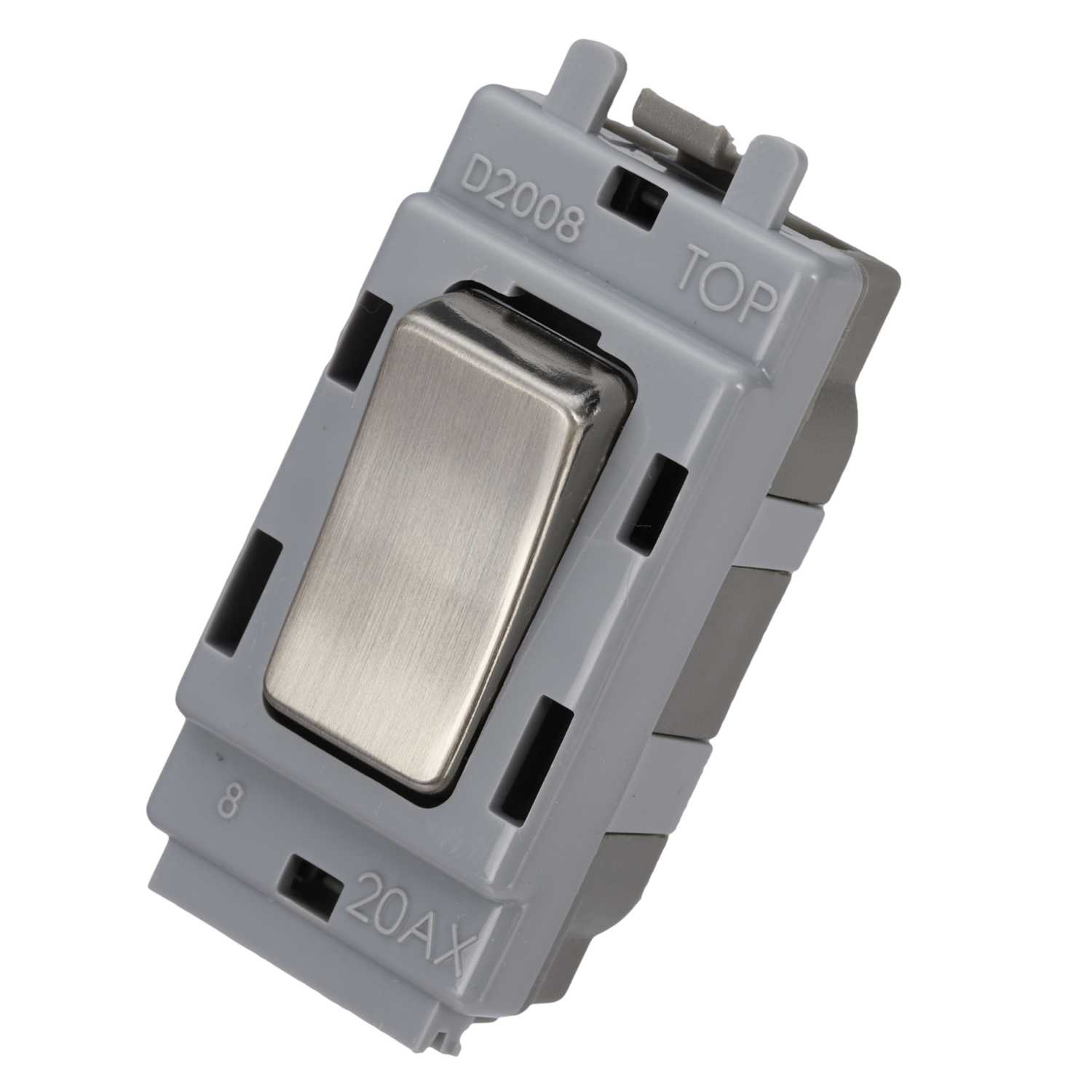 BG 20A Single Pole 2 Way Grid Switch Brushed Steel (GBS12) CEF