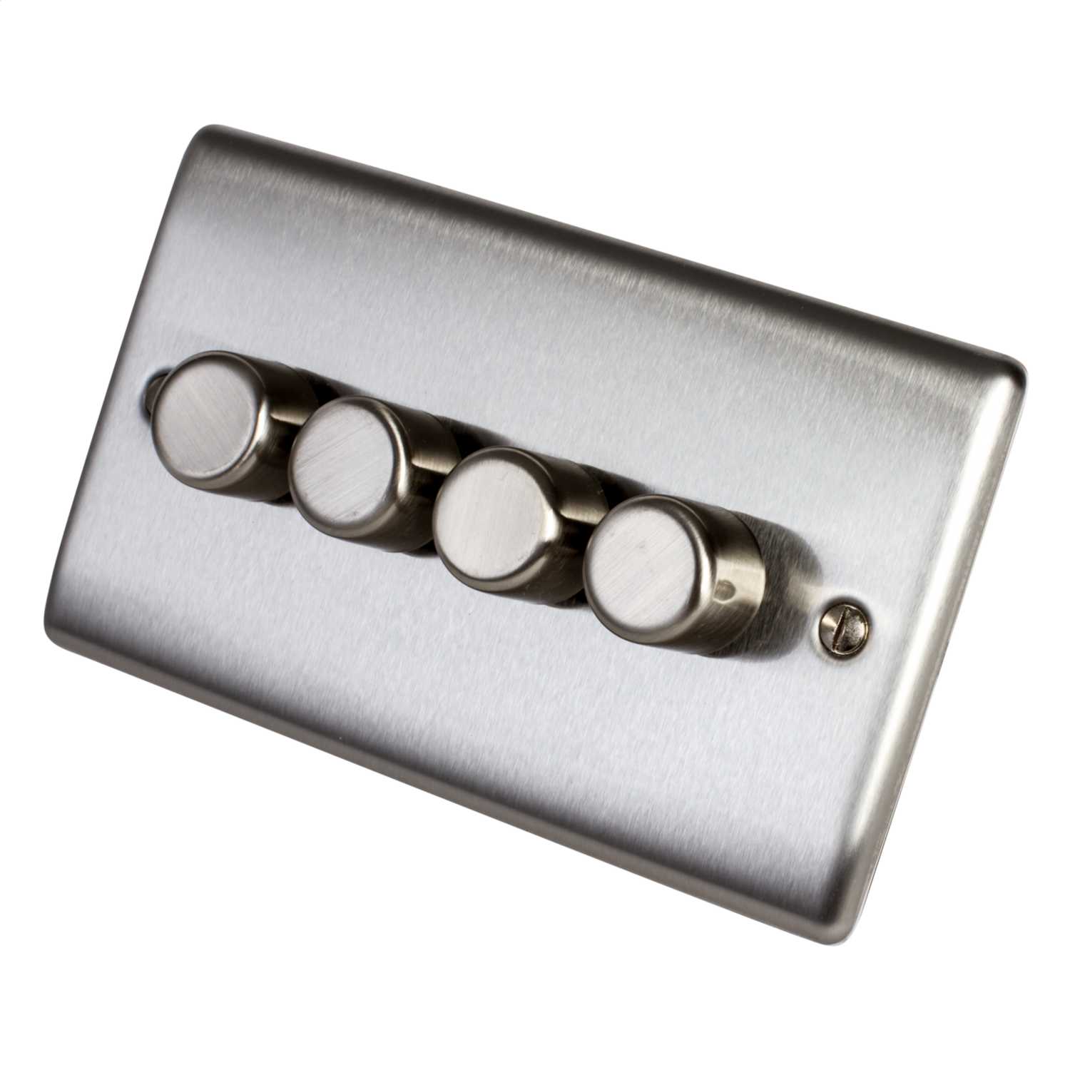 BG 400W 4 Gang 2 Way Dimmer Switch Brushed Steel (NBS84P) CEF