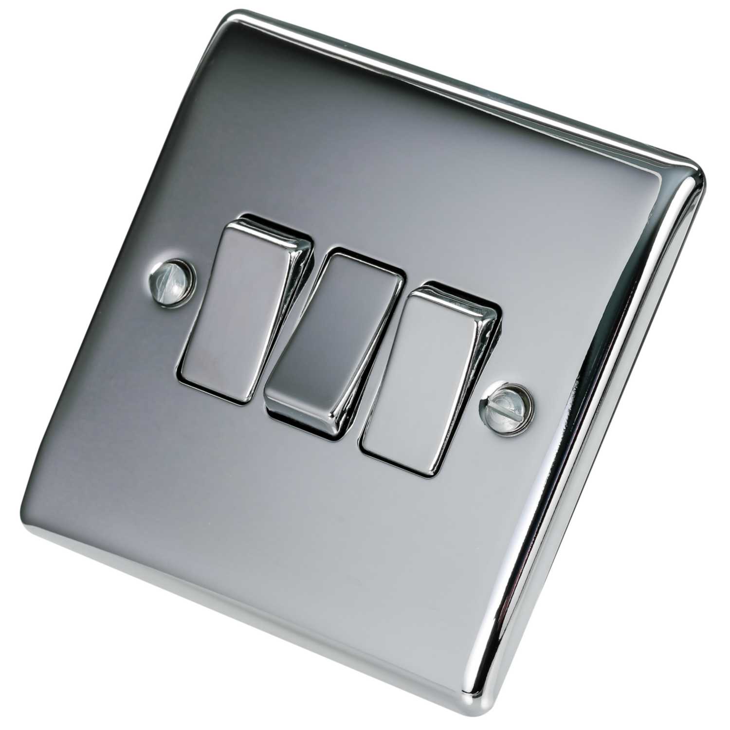 BG 10A 3 Gang 2 Way Light Switch Polished Chrome (NPC43) CEF