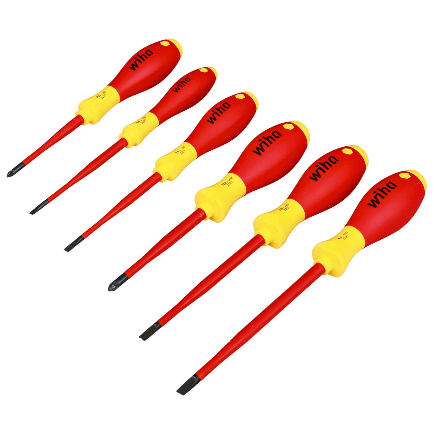 Wiha 6 Piece Soft Finish Slotted / Pozidrive Screwdriver Set (WHA36455