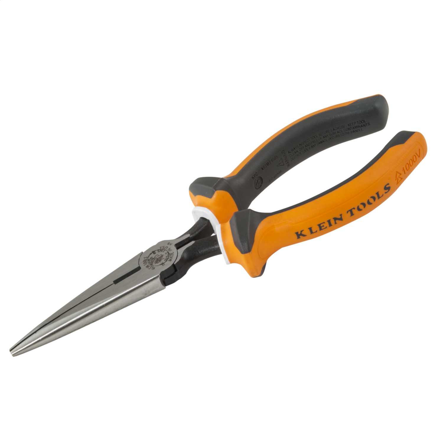 Klein Electricians 1000V Rated 187mm Long Nosed Pliers (2037EINS) CEF