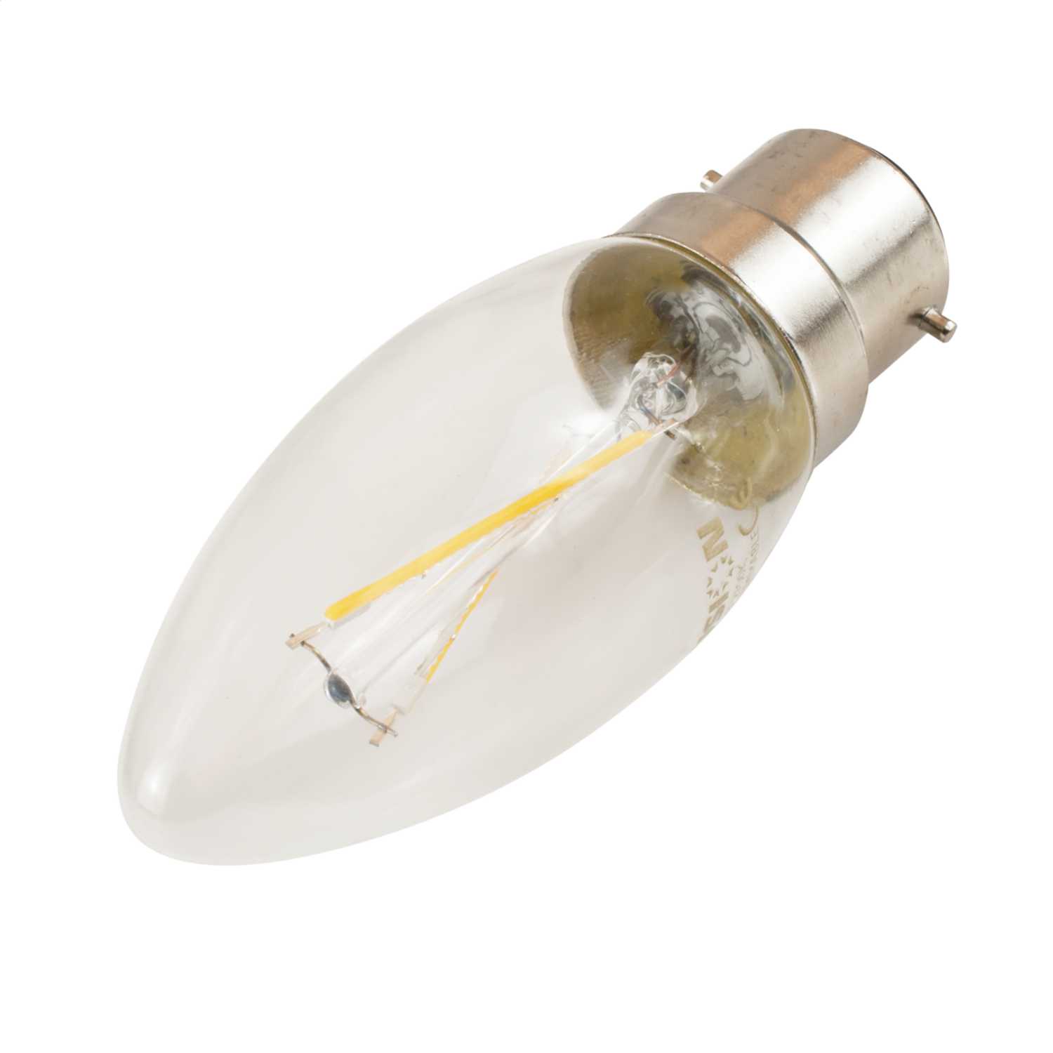 Fusion 2W BC LED Dimmable Filament Candle Lamp 2700K (EDLED/FCAN1.8BC