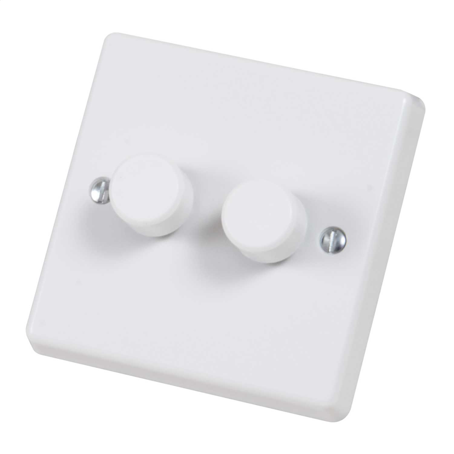 Varilight 2 Way Push On / Off 2 Gang Dimmer Switch 0 to 120W (JQP252W) CEF