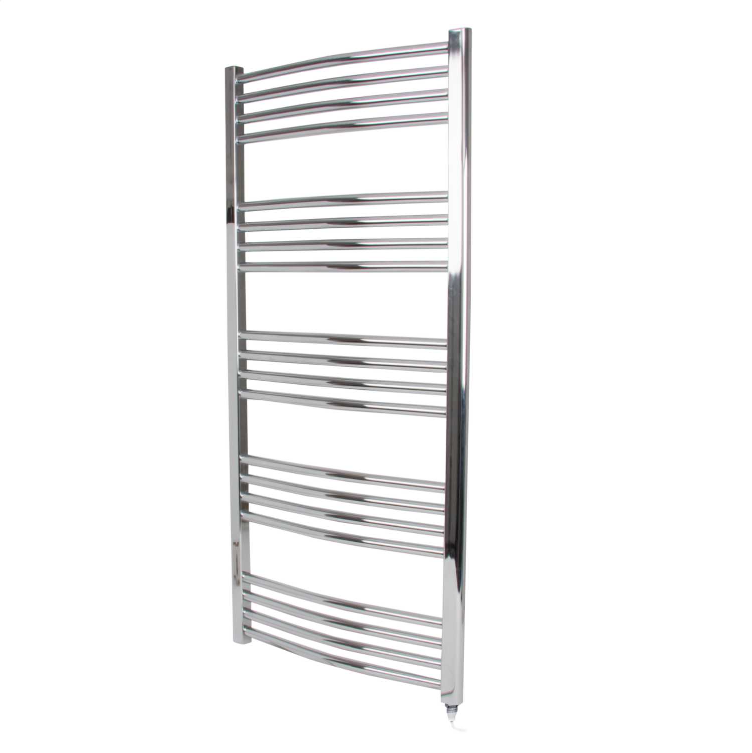 Levante 300w Standard Electric Towel Rail Ladder Style Curved Chrome 