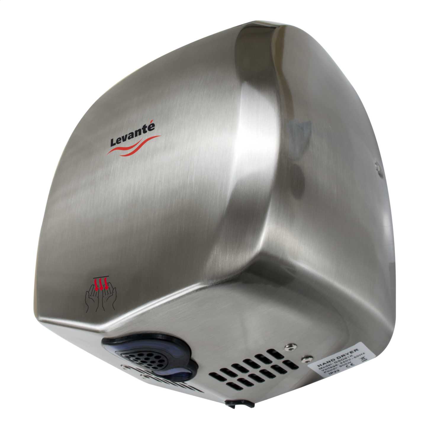 Levante 0.9kW Energy Efficient Automatic Hand Dryer Stainless Steel
