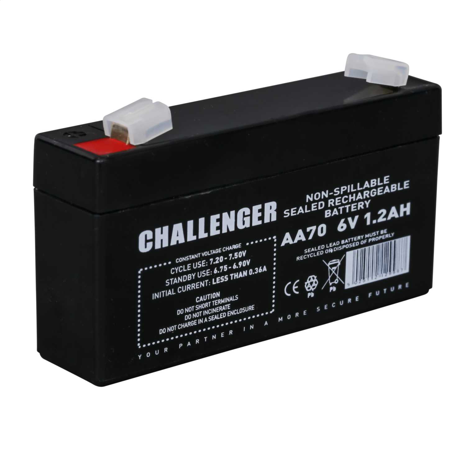 Challenger 1.2Ah 6V Sealed Lead Acid Battery (AA70) CEF