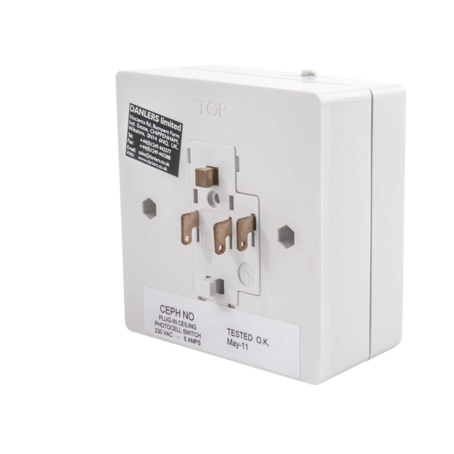 Danlers Ceiling Surface Mounted Plug In Photocell Switch White (CEPHNO